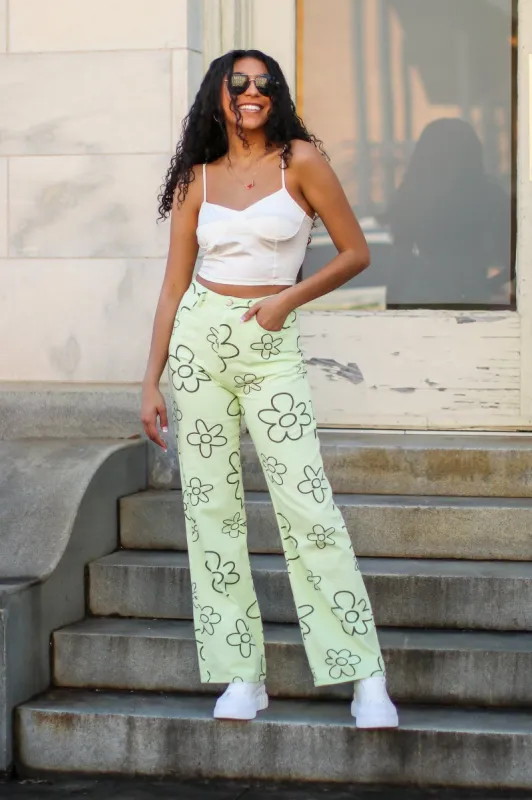 Daisy Days Graphic Printed Wide Leg Pants - FINAL SALE sold by Madison + Mallory
