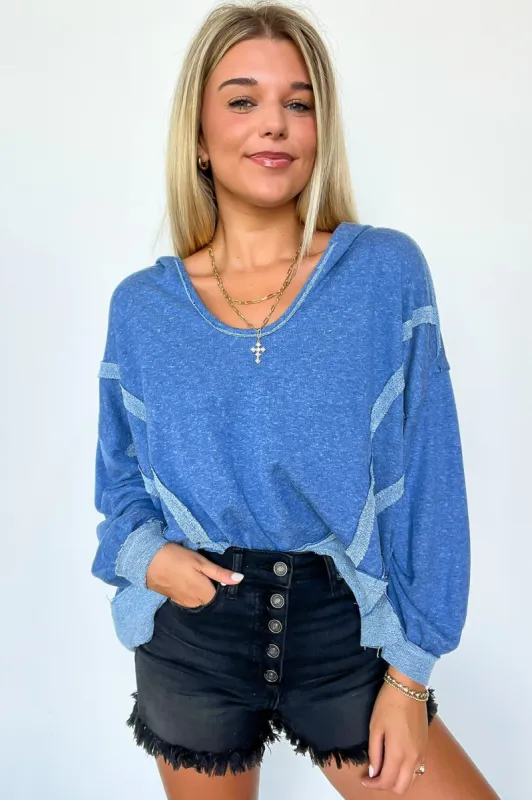 Marleigh Contrast Trim Relaxed Hooded Pullover - BACK IN STOCK sold by Madison + Mallory