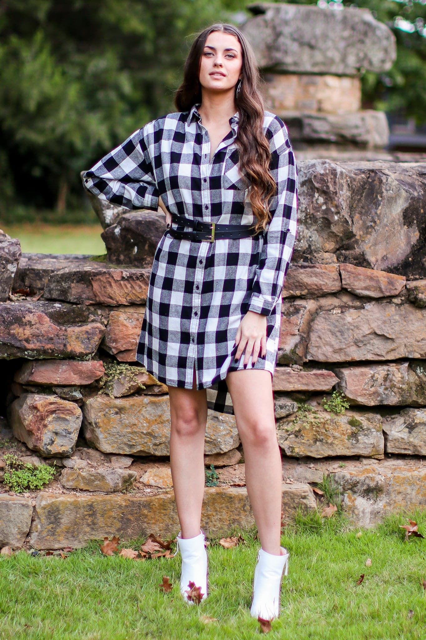 Hylton Buffalo Plaid Long Line Shacket - FINAL SALE sold by Madison + Mallory product image thumbnail 5