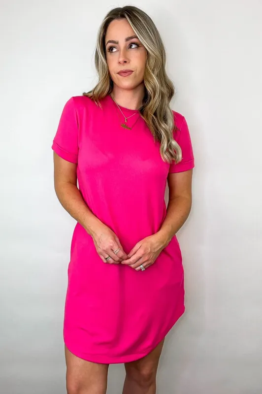 Kayline Short Rolled Sleeve Dress sold by Madison + Mallory