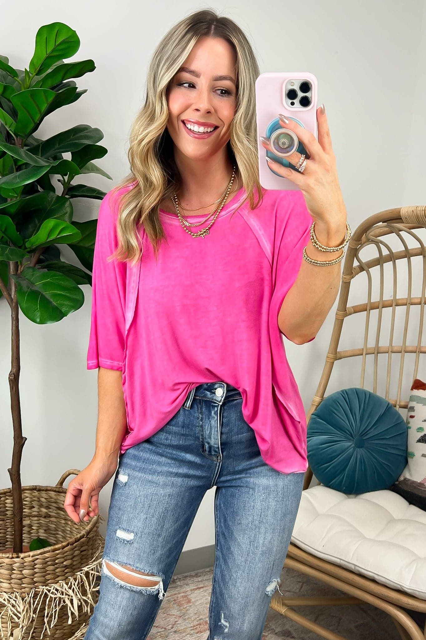 Avi Washed Raglan Dolman Sleeve Top - FINAL SALE sold by Madison + Mallory product image thumbnail 5