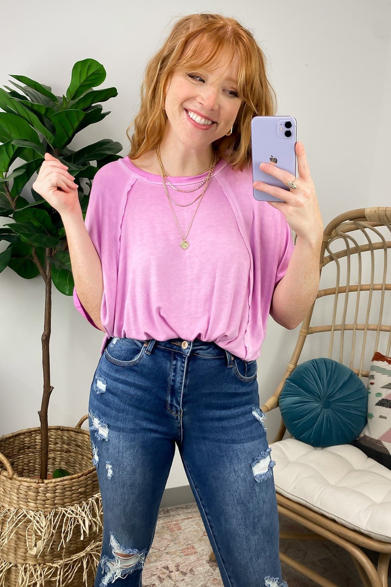 Avi Washed Raglan Dolman Sleeve Top - FINAL SALE sold by Madison + Mallory product image thumbnail 2