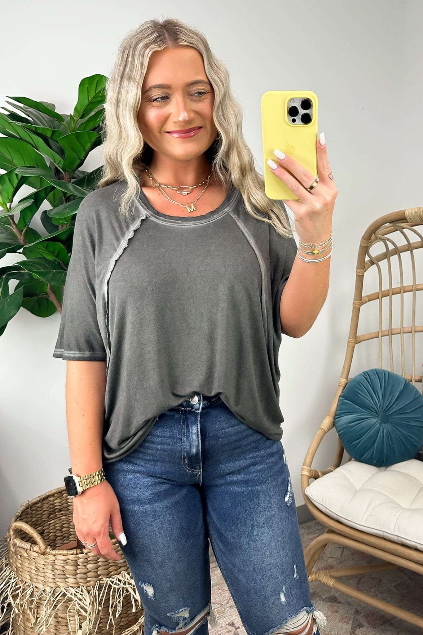 Avi Washed Raglan Dolman Sleeve Top - FINAL SALE sold by Madison + Mallory product image thumbnail 4