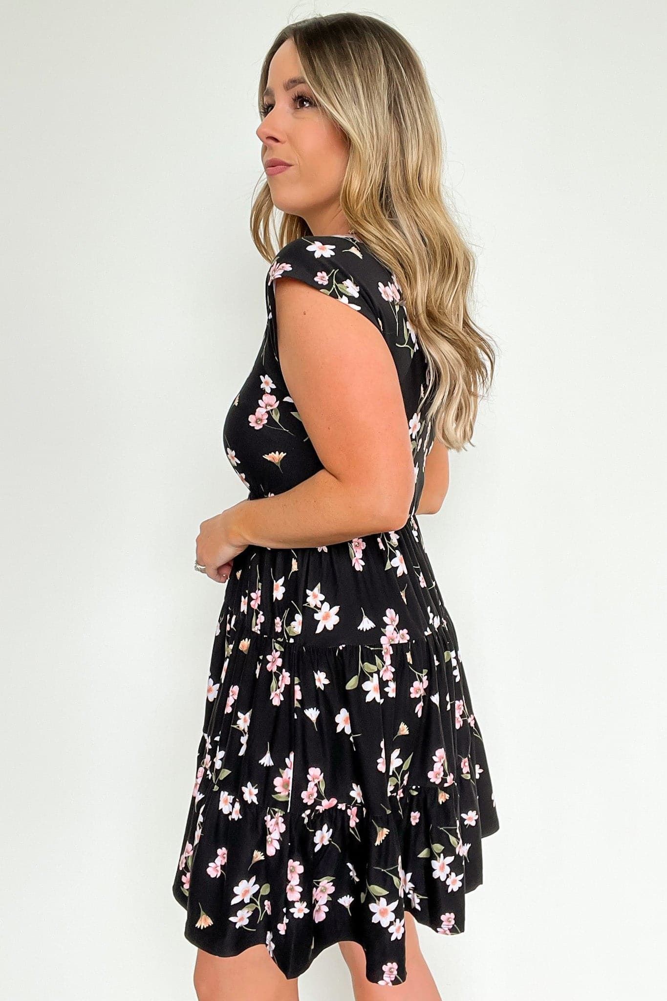 Whitfield Floral V-Neck Button Detail Dress - FINAL SALE sold by Madison + Mallory product image thumbnail 6