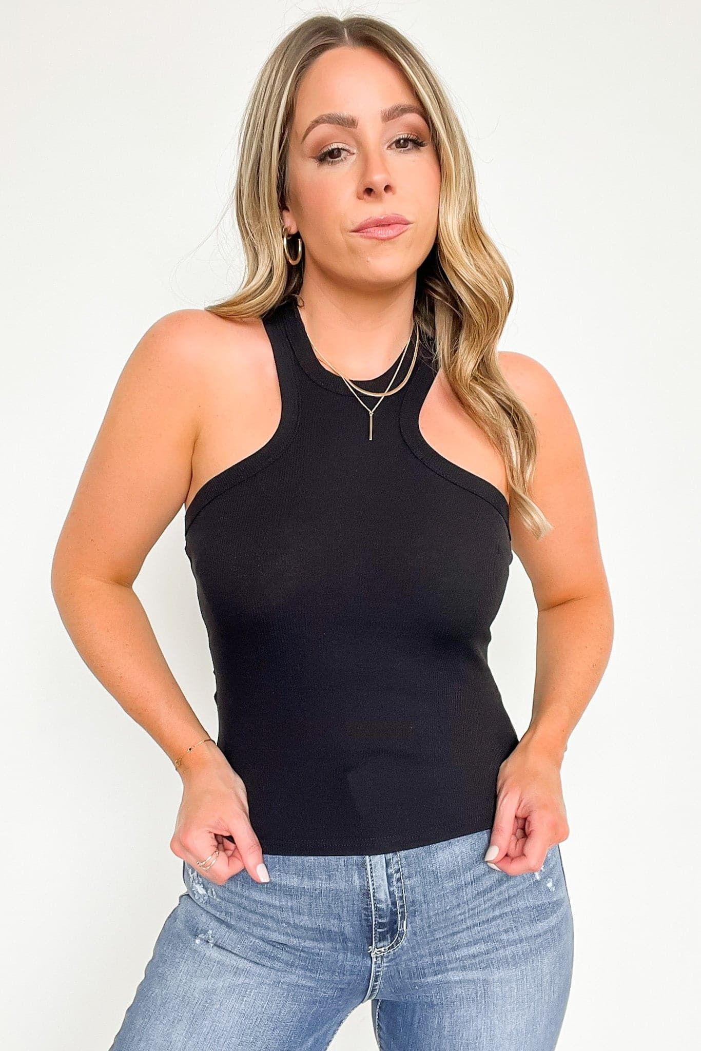 Anzah High Neck Racerback Tank Top - FINAL SALE sold by Madison + Mallory product image thumbnail 4