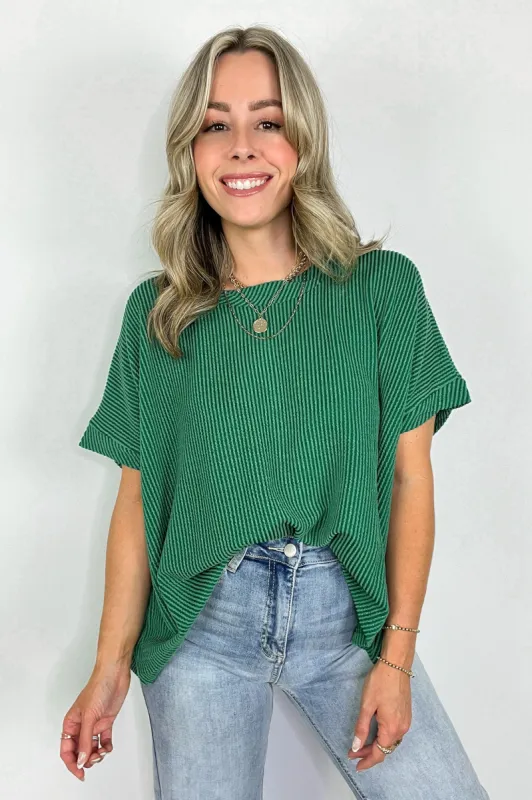 Adriano Rib Knit Twist Sleeve Top - FINAL SALE sold by Madison + Mallory