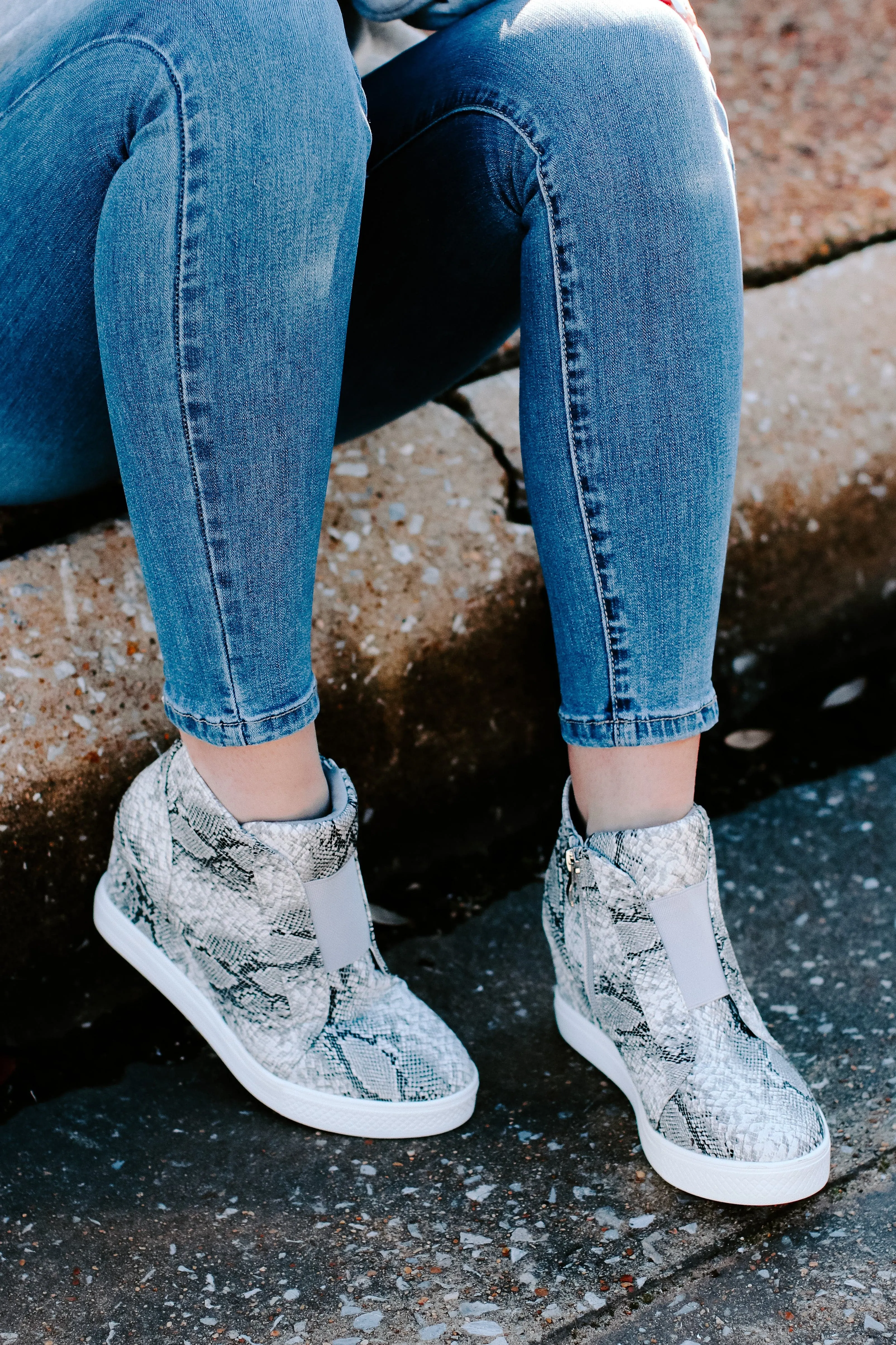 Hiss on the Lips Snake Wedge Sneaker - FINAL SALE sold by Madison + Mallory