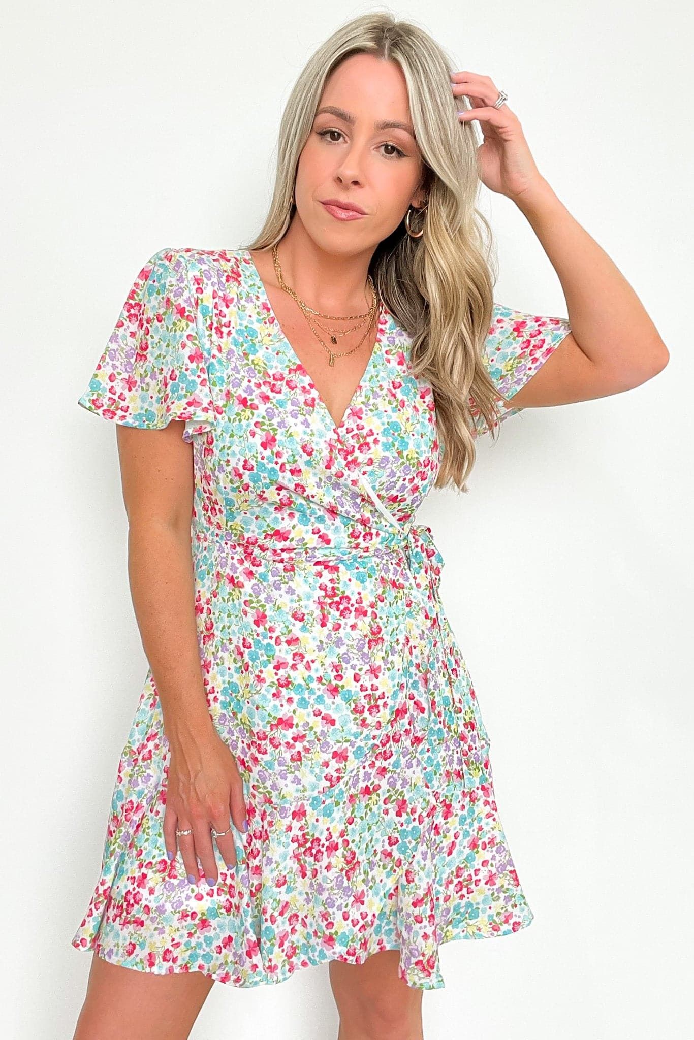 Forever Blossoming Floral Wrap Dress - FINAL SALE sold by Madison + Mallory product image thumbnail 5