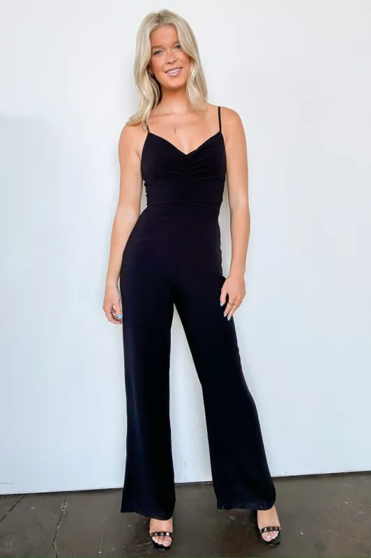 Bold Poise Ruched Wide Leg Jumpsuit - FINAL SALE sold by Madison + Mallory