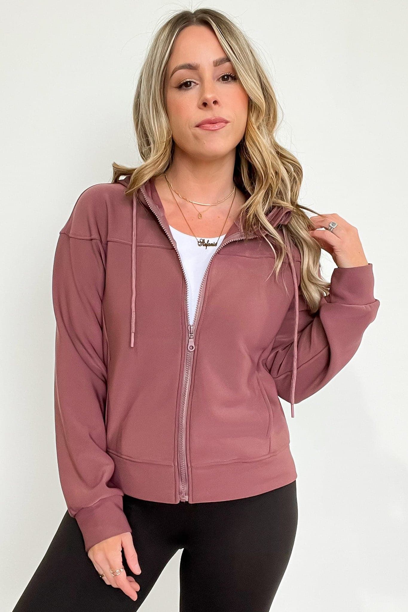 Synoy Scuba Knit Zip Hooded Jacket sold by Madison + Mallory product image thumbnail 9