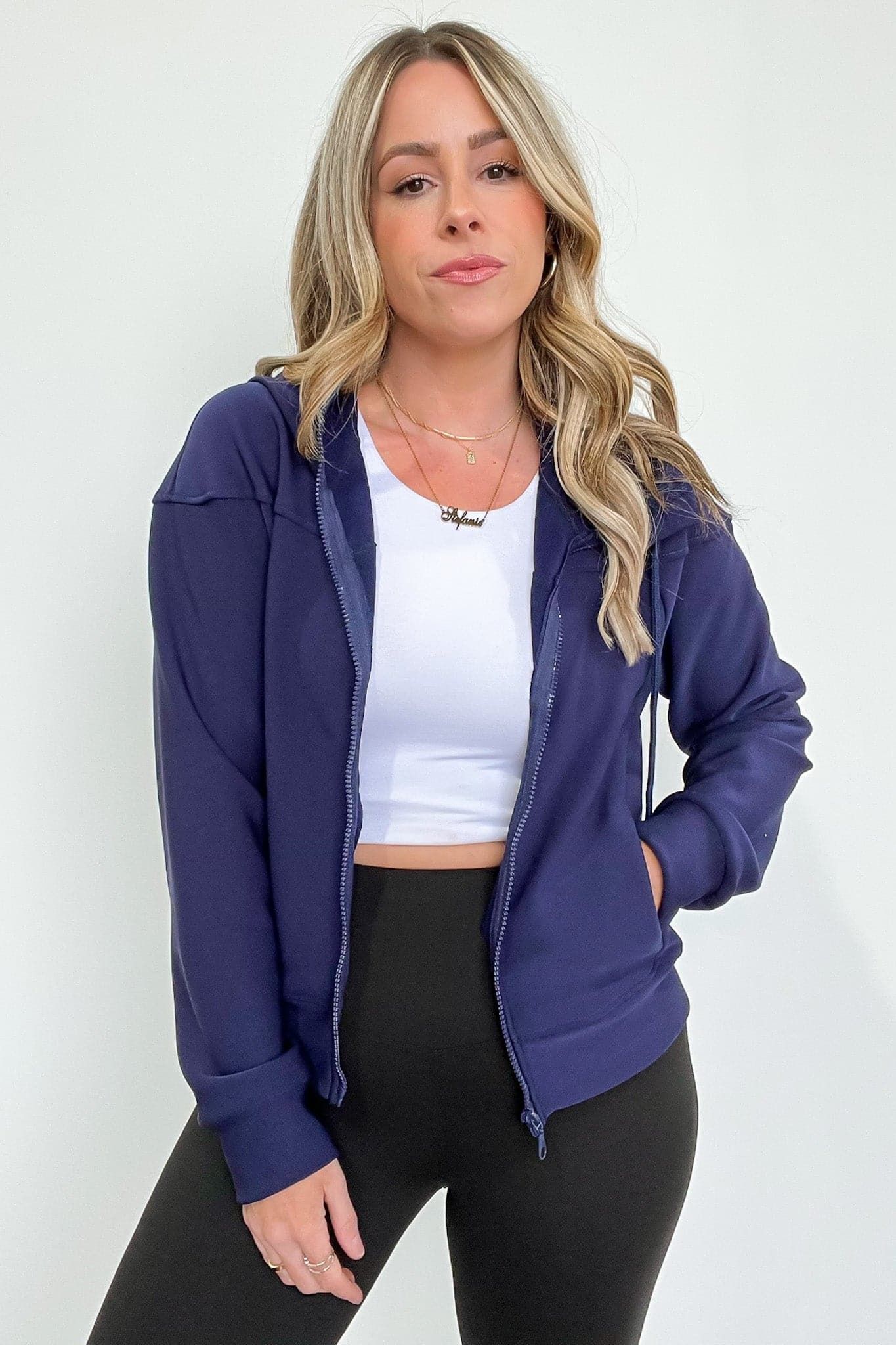 Synoy Scuba Knit Zip Hooded Jacket sold by Madison + Mallory product image thumbnail 8