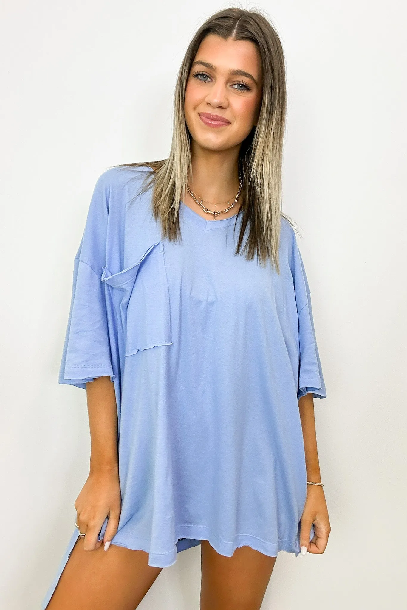 Kamree Oversized Raw Edge Pocket Top - BACK IN STOCK sold by Madison + Mallory product image thumbnail 2