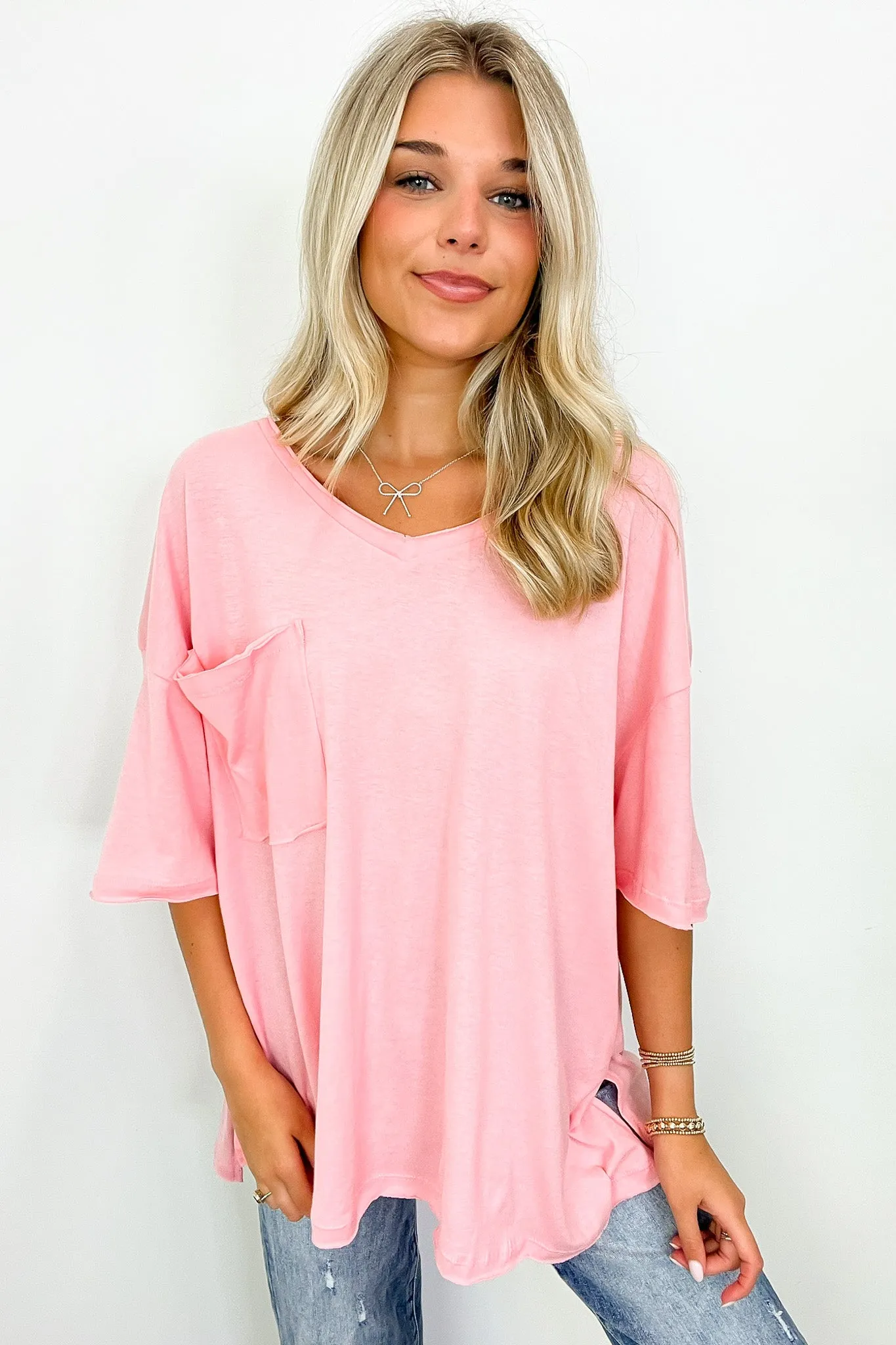 Kamree Oversized Raw Edge Pocket Top - BACK IN STOCK sold by Madison + Mallory product image thumbnail 4