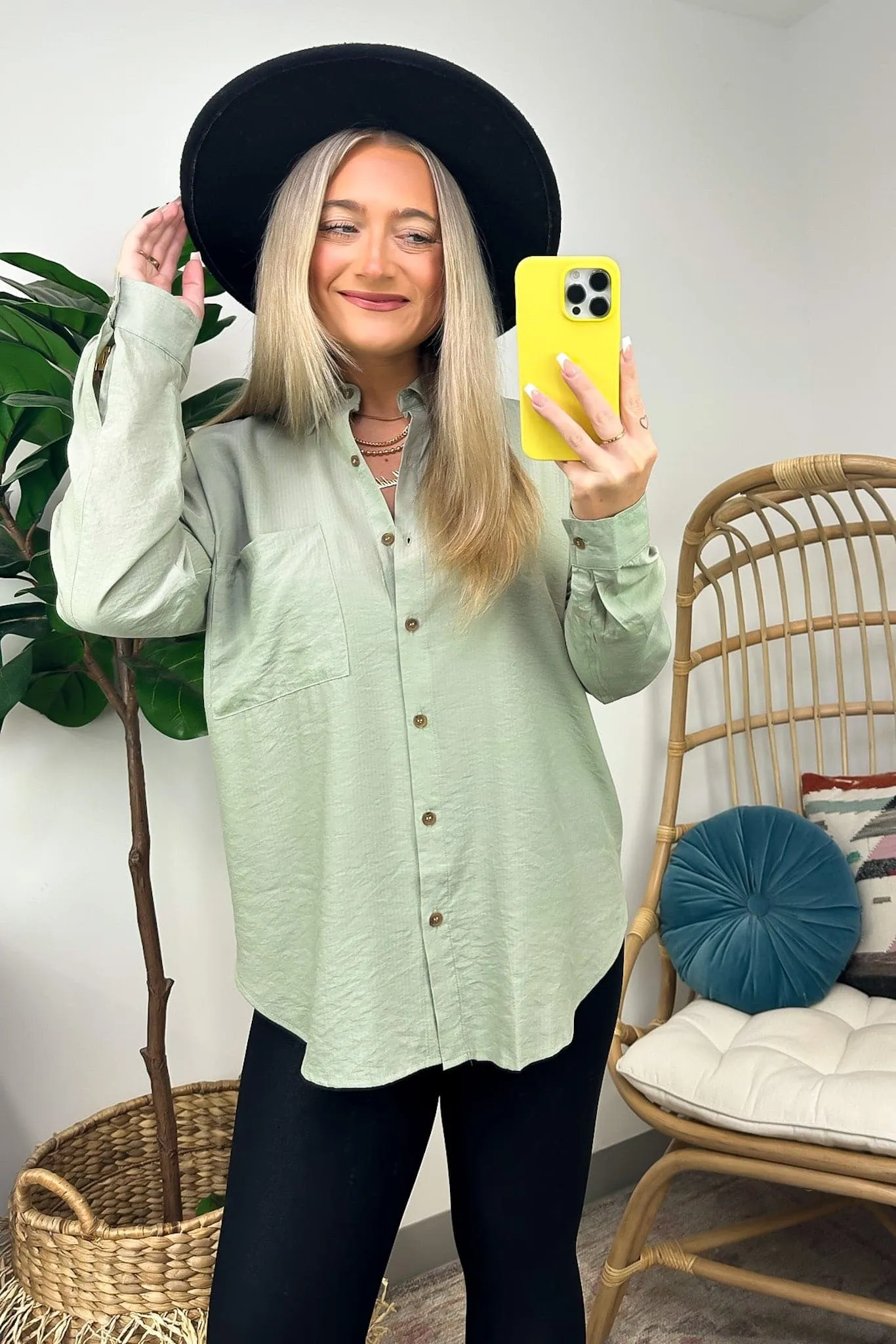 Kaylani Button Down Collared Long Sleeve Top - FINAL SALE sold by Madison + Mallory