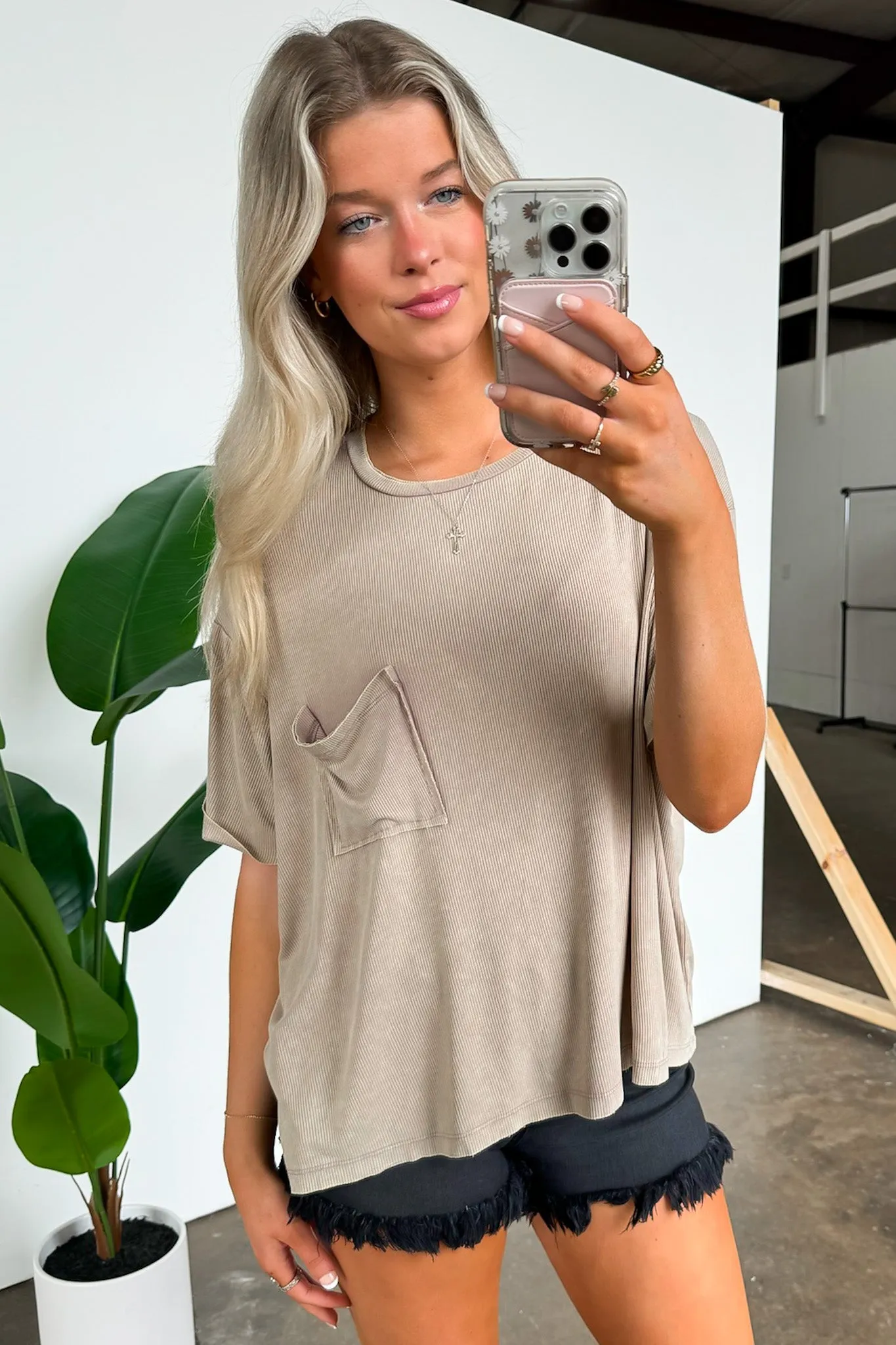Rylee Mineral Wash Rib Knit Top sold by Madison + Mallory product image thumbnail 5