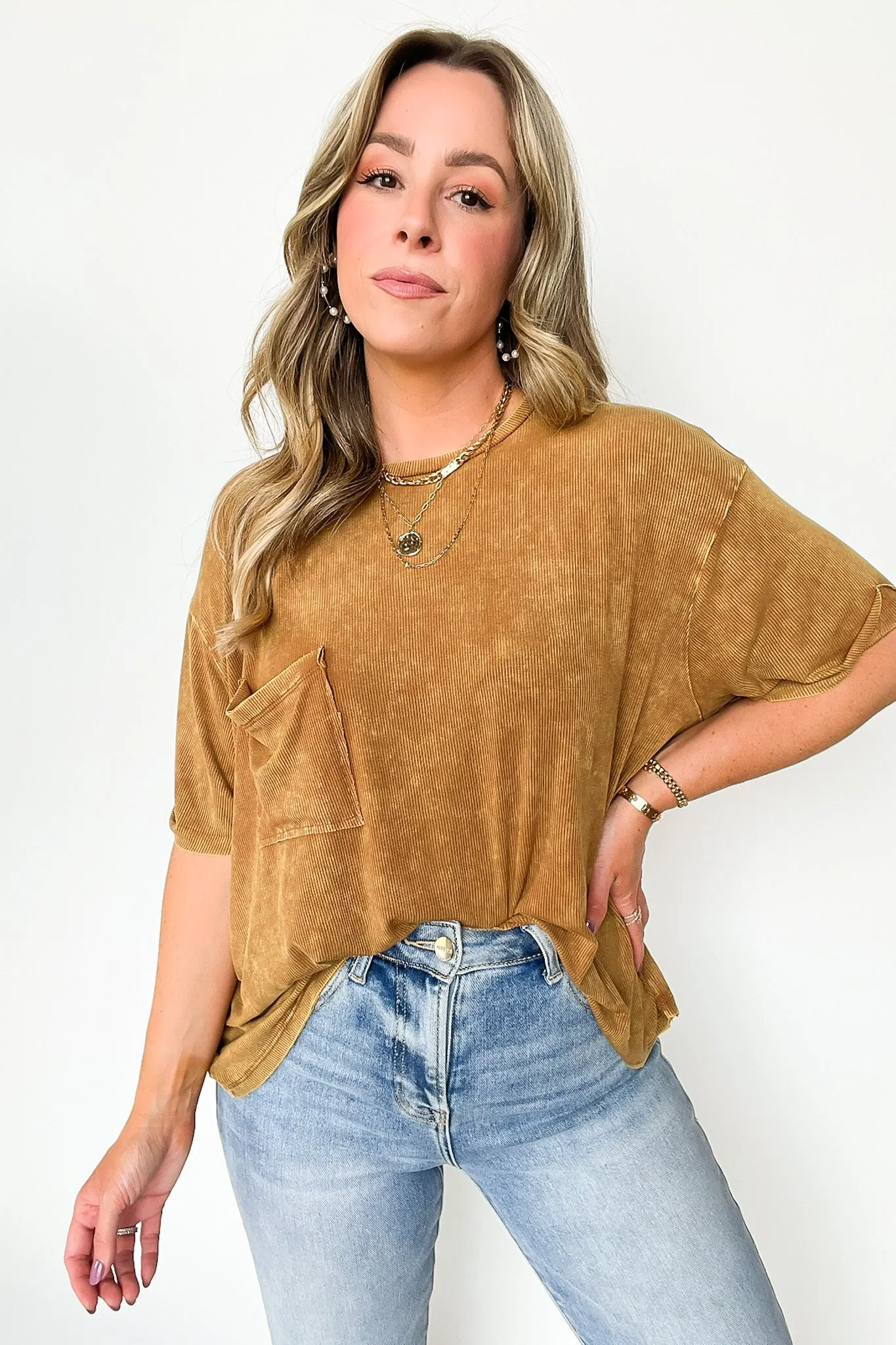 Rylee Mineral Wash Rib Knit Top sold by Madison + Mallory product image thumbnail 3
