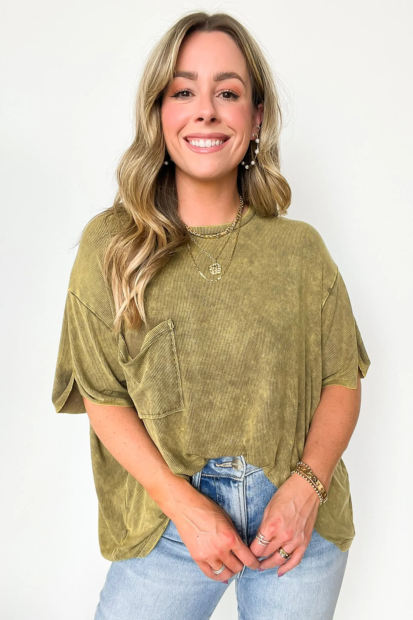 Rylee Mineral Wash Rib Knit Top sold by Madison + Mallory product image thumbnail 2