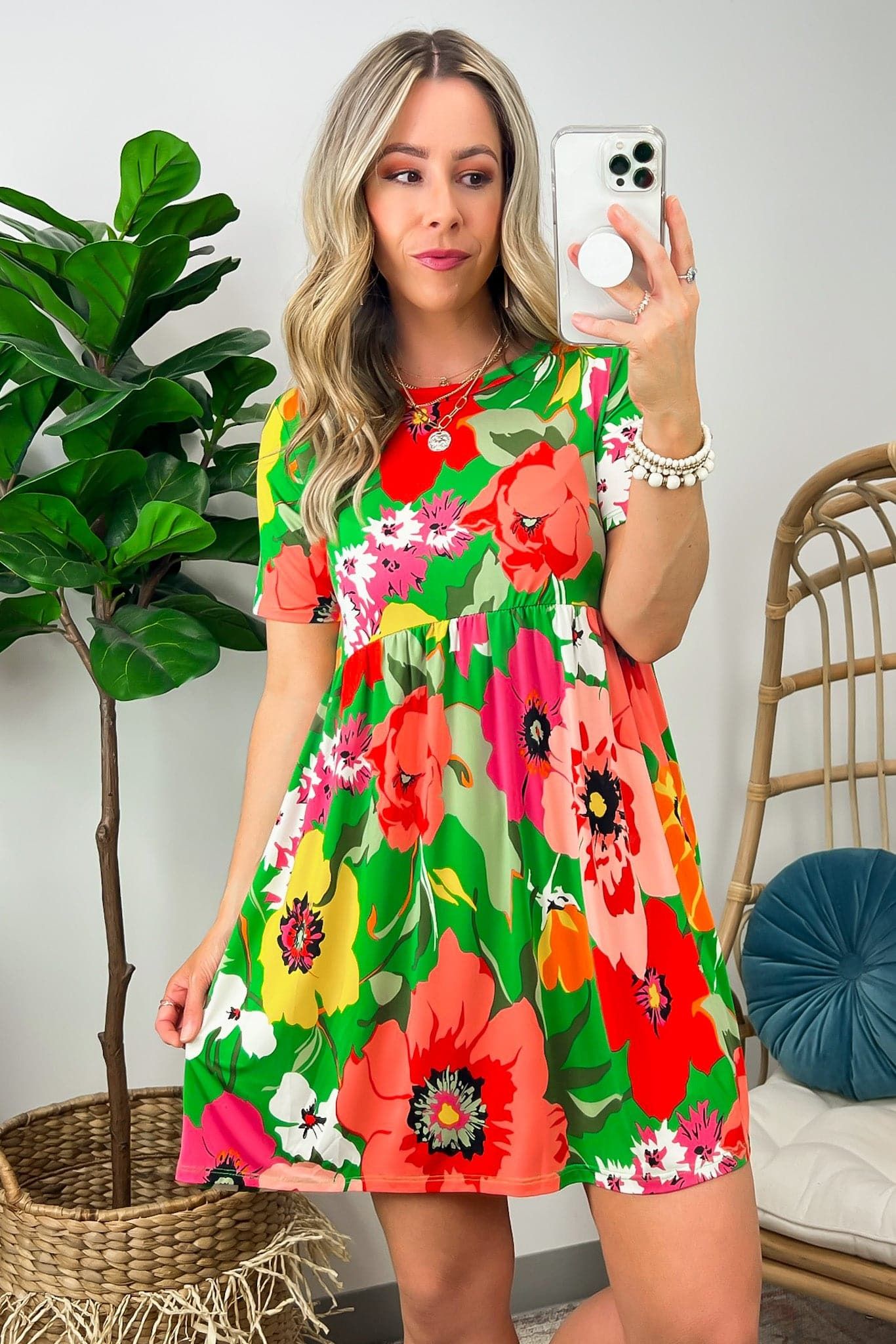 Optimistic Essence Floral Print Babydoll Dress - FINAL SALE sold by Madison + Mallory product image thumbnail 4