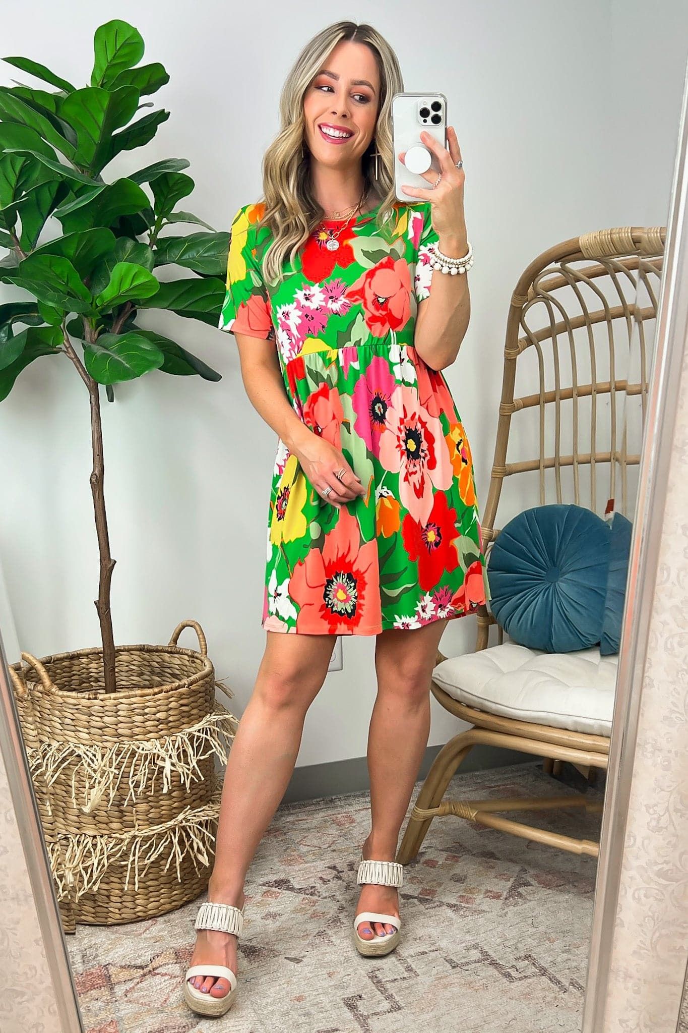 Optimistic Essence Floral Print Babydoll Dress - FINAL SALE sold by Madison + Mallory product image thumbnail 2