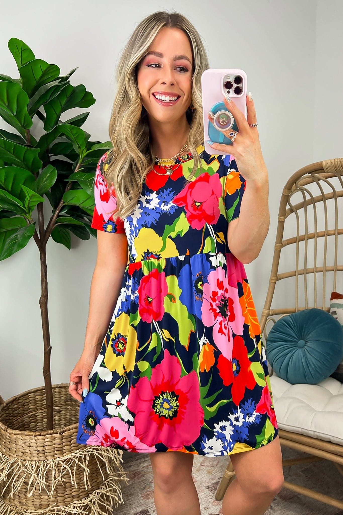 Optimistic Essence Floral Print Babydoll Dress - FINAL SALE sold by Madison + Mallory