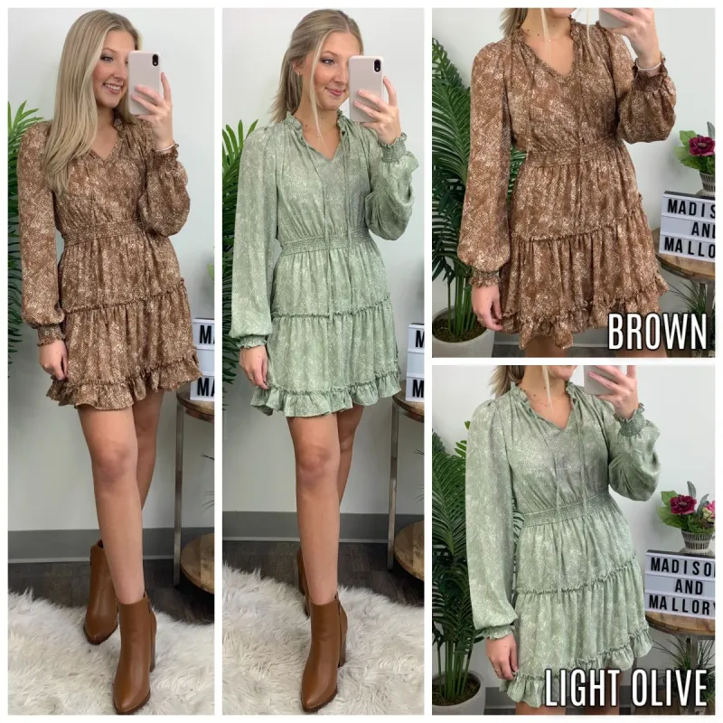 Lavallee Tiered Puff Sleeve Dress sold by Madison + Mallory