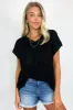 Marieka V-Neck Knit Pocket Top - FINAL SALE sold by Madison + Mallory