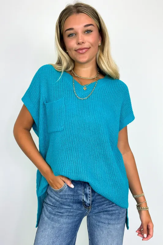 Marieka V-Neck Knit Pocket Top - FINAL SALE sold by Madison + Mallory