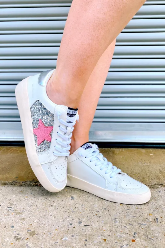Vintage Havana Quinn Star Sneakers - White/Silver Glitter - FINAL SALE made by Vintage Havana