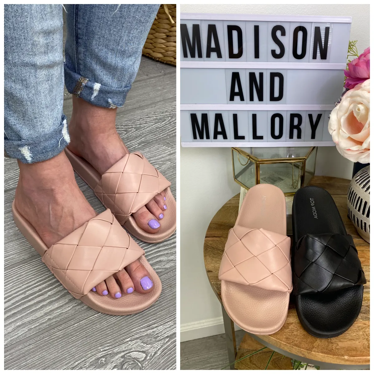 Essentials Only Woven Slide Sandals - FINAL SALE sold by Madison + Mallory