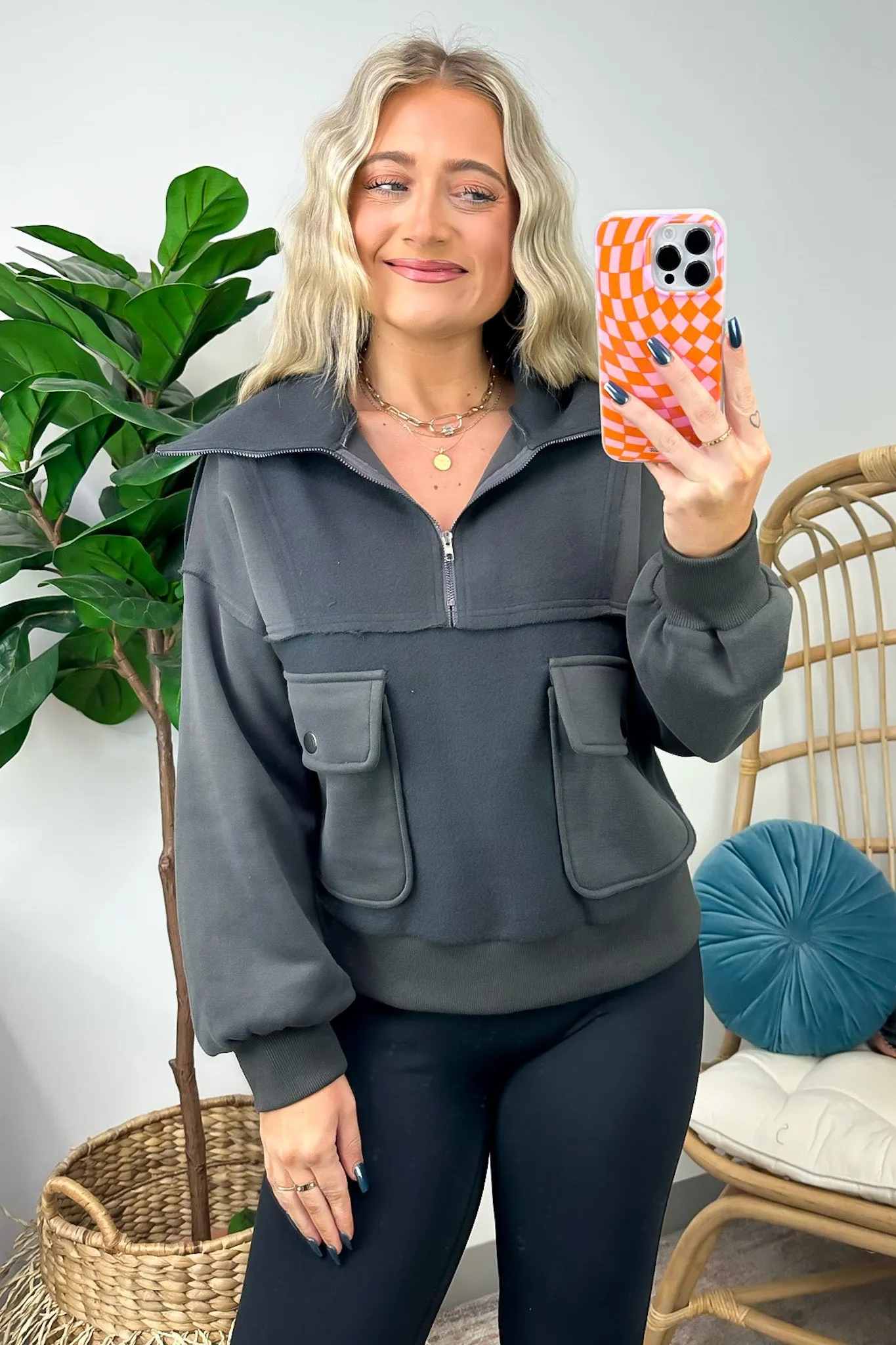 Always Cozy Half Zip Contrast Pullover - FINAL SALE sold by Madison + Mallory product image thumbnail 3