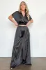 Coy Perfection Flowy Satin Wide Leg Pants - FINAL SALE sold by Madison + Mallory