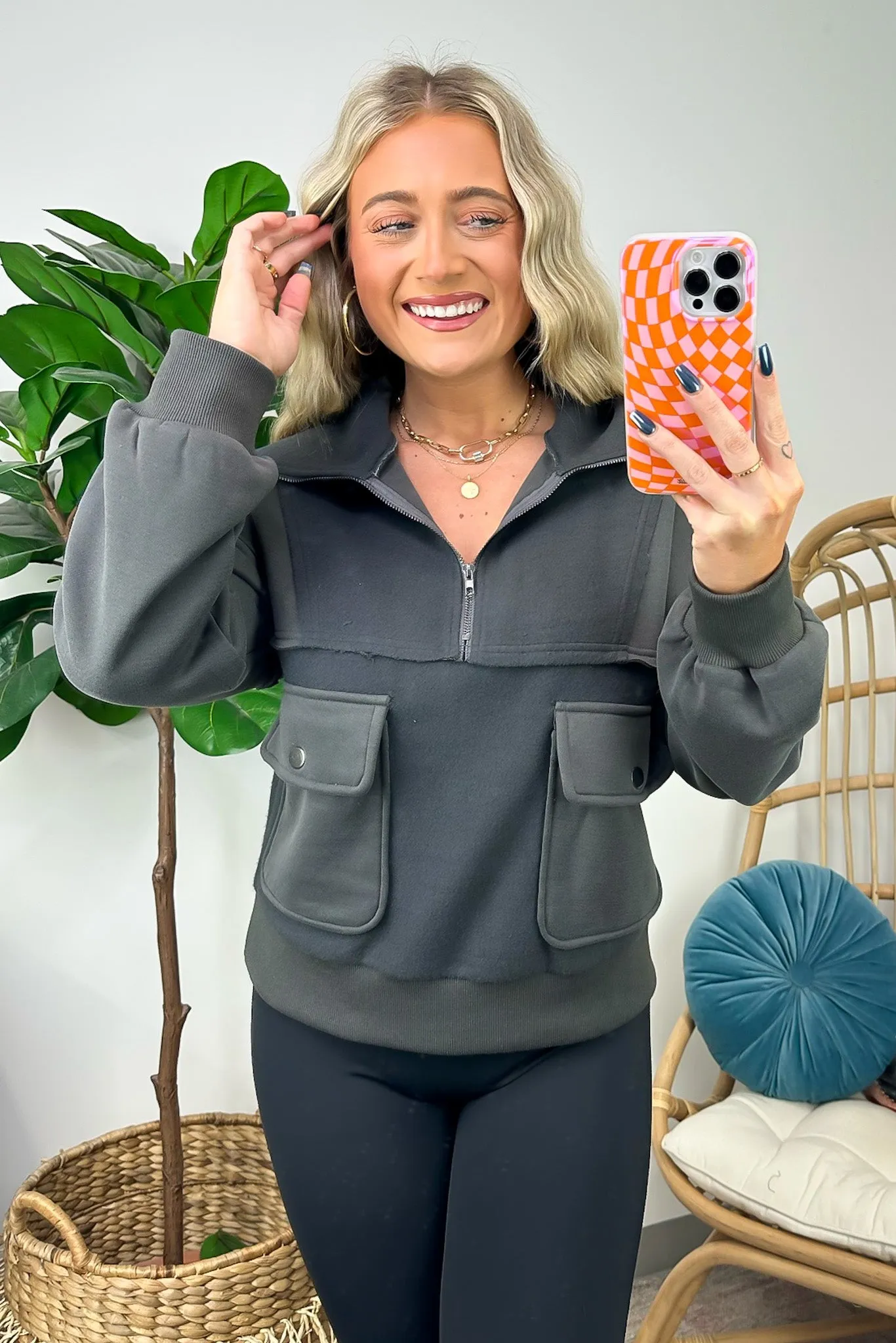Always Cozy Half Zip Contrast Pullover - FINAL SALE sold by Madison + Mallory