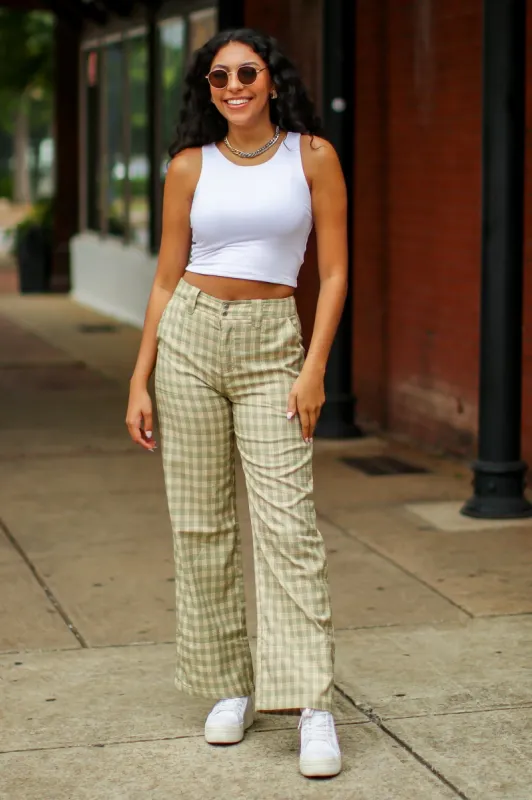 Keep it Cool Plaid Print Wide Leg Pants - FINAL SALE sold by Madison + Mallory