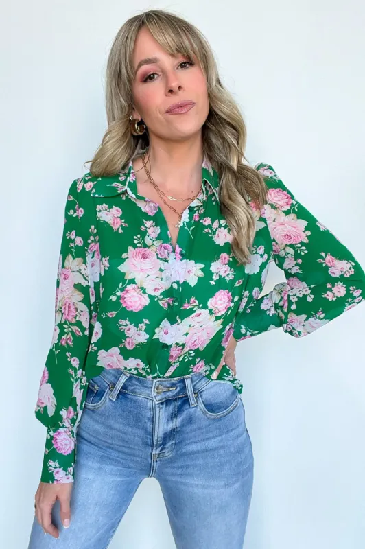 Freshly Floral Button Down Top - FINAL SALE sold by Madison + Mallory