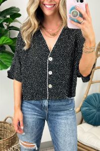 Long Term Polka Dot Button Down Top - FINAL SALE sold by Madison + Mallory