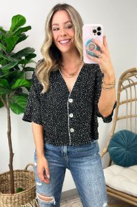 Long Term Polka Dot Button Down Top - FINAL SALE sold by Madison + Mallory