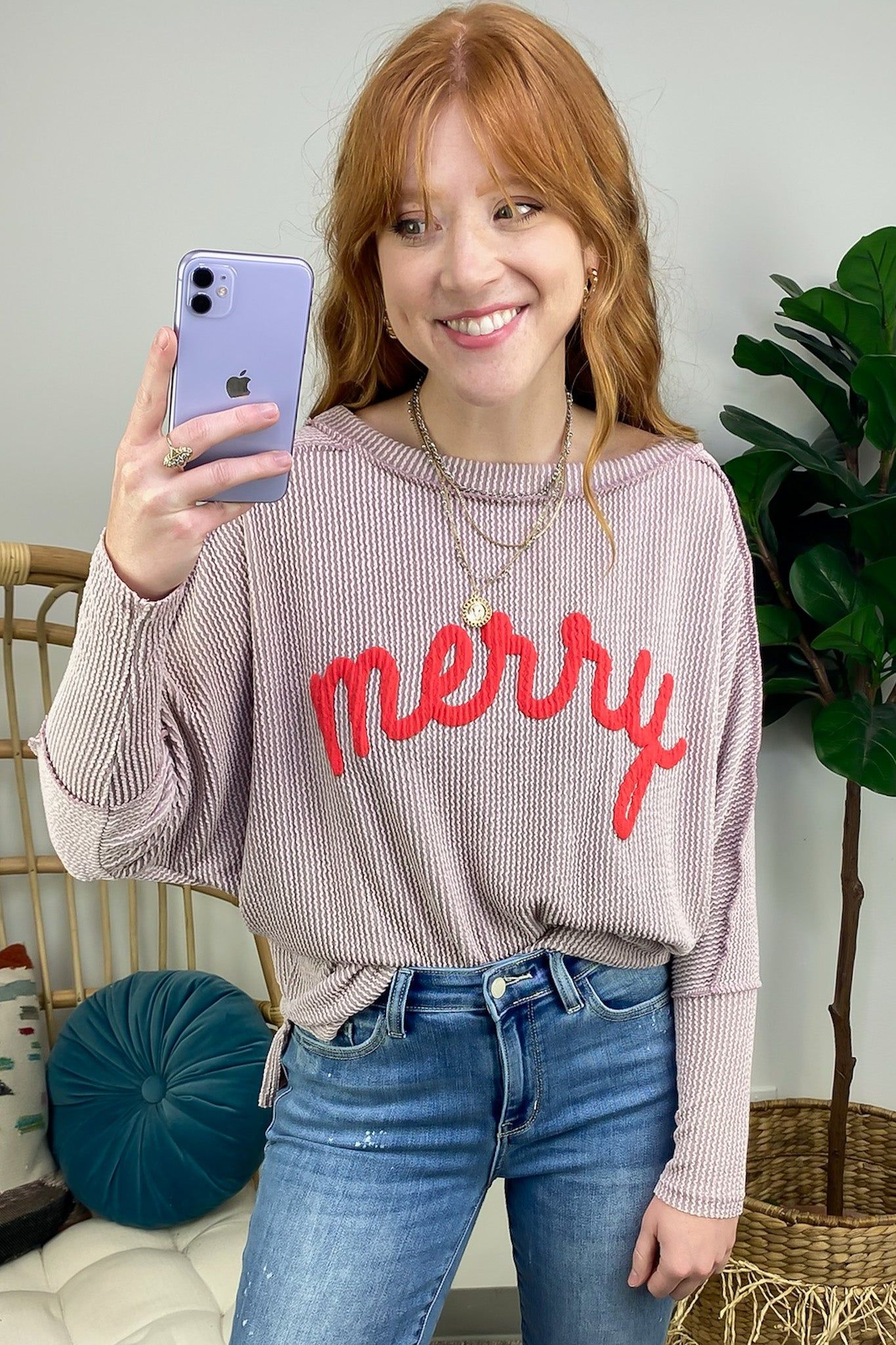 Merry Ribbed Knit Relaxed Top sold by Madison + Mallory product image thumbnail 5