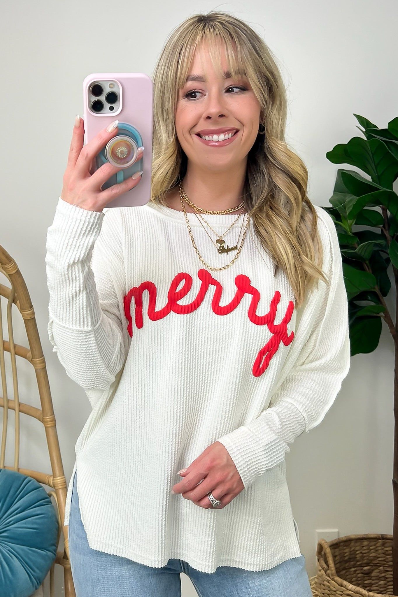 Merry Ribbed Knit Relaxed Top sold by Madison + Mallory product image thumbnail 3