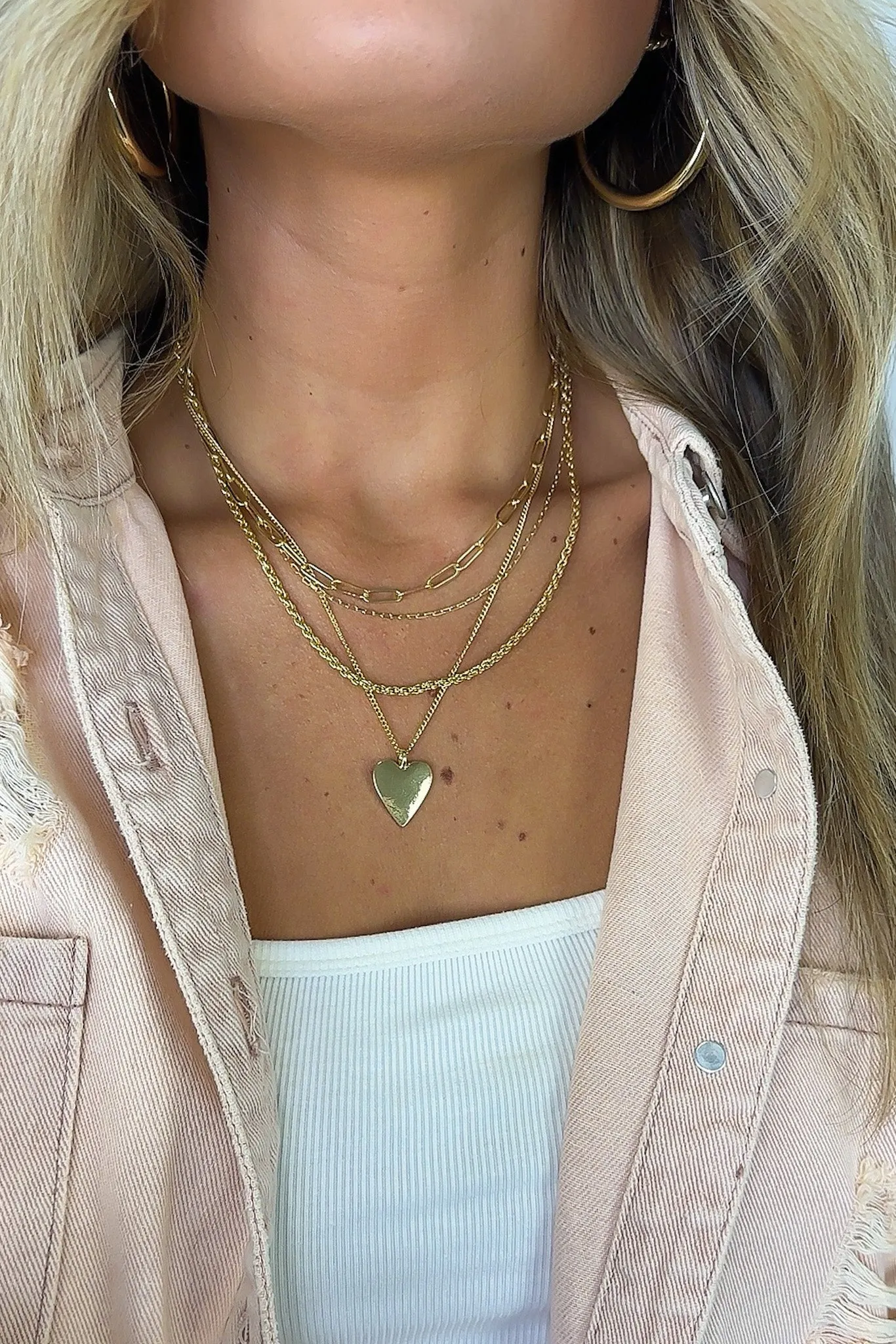 Upgraded Event Heart and Chain Layered Necklace sold by Madison + Mallory