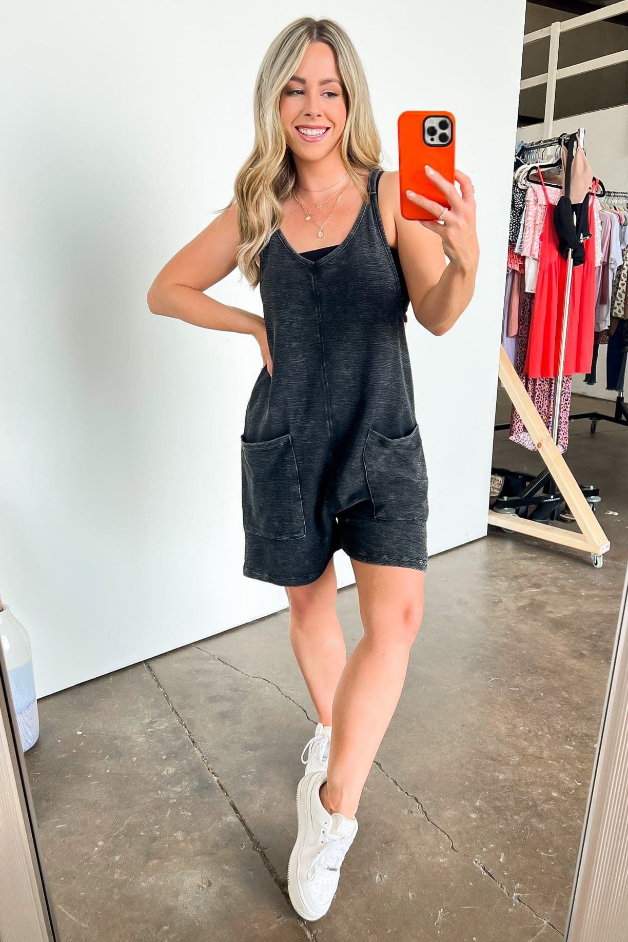 Laena Mineral Wash Lounge Jumper Romper - BACK IN STOCK sold by Madison + Mallory product image thumbnail 2