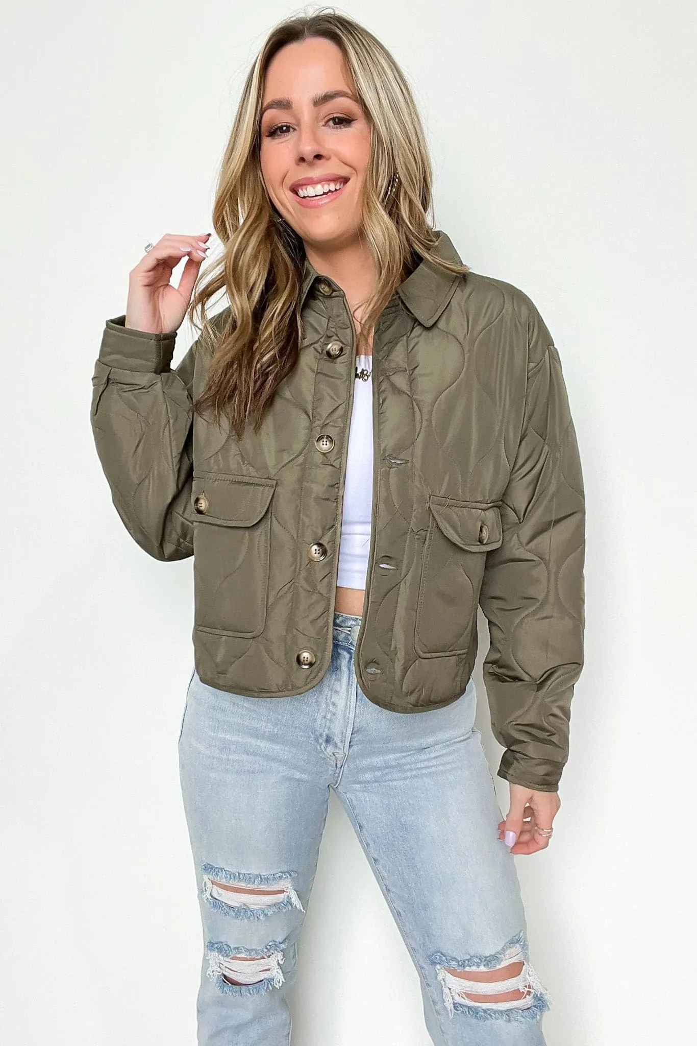 Parkside Quilted Button Down Jacket sold by Madison + Mallory product image thumbnail 2