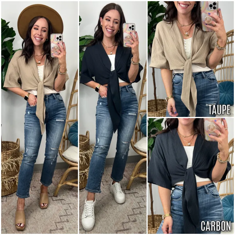 Goldiena Tie Front Top - FINAL SALE sold by Madison + Mallory