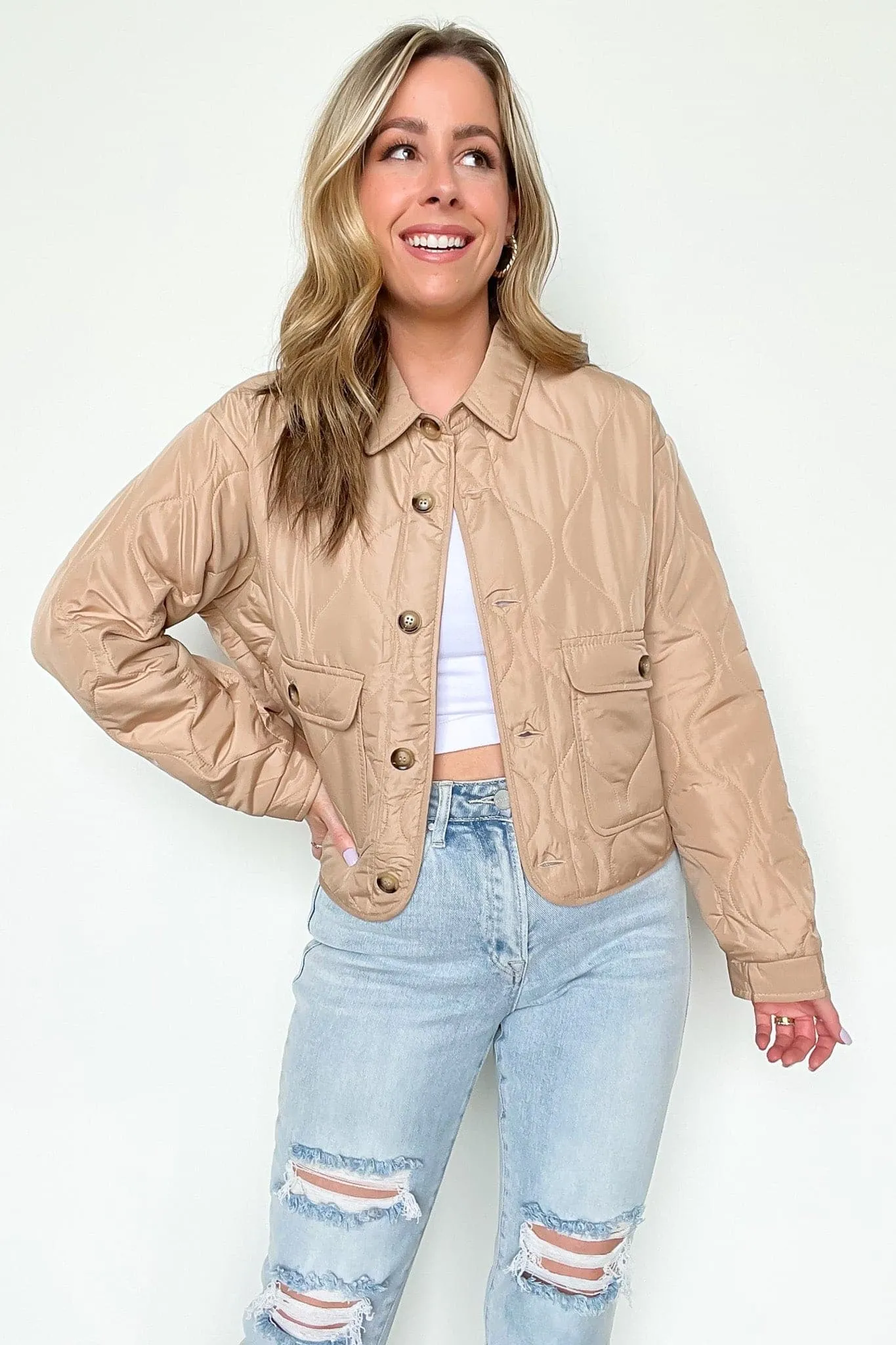 Parkside Quilted Button Down Jacket sold by Madison + Mallory product image thumbnail 3
