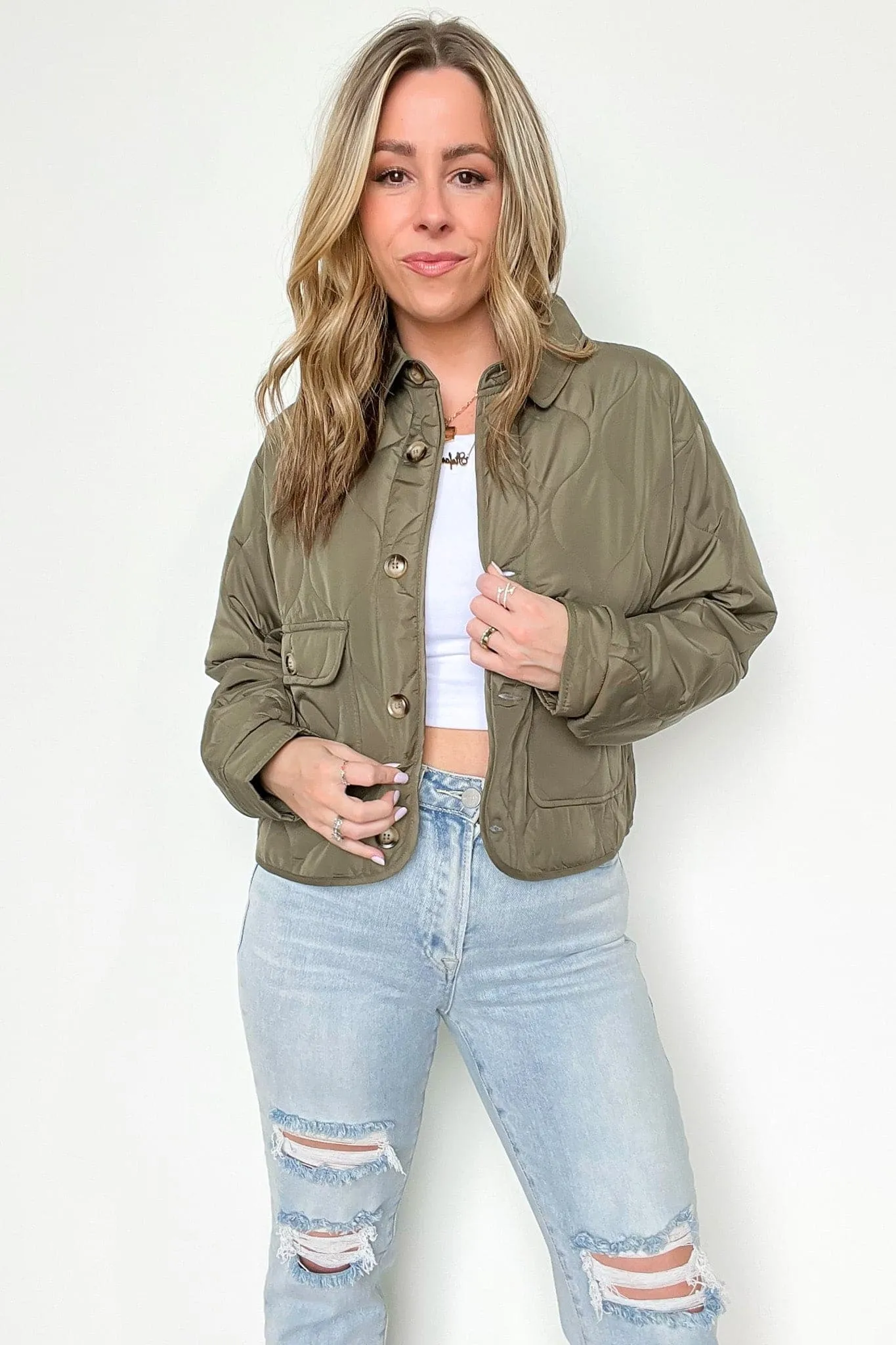 Parkside Quilted Button Down Jacket sold by Madison + Mallory product image thumbnail 4