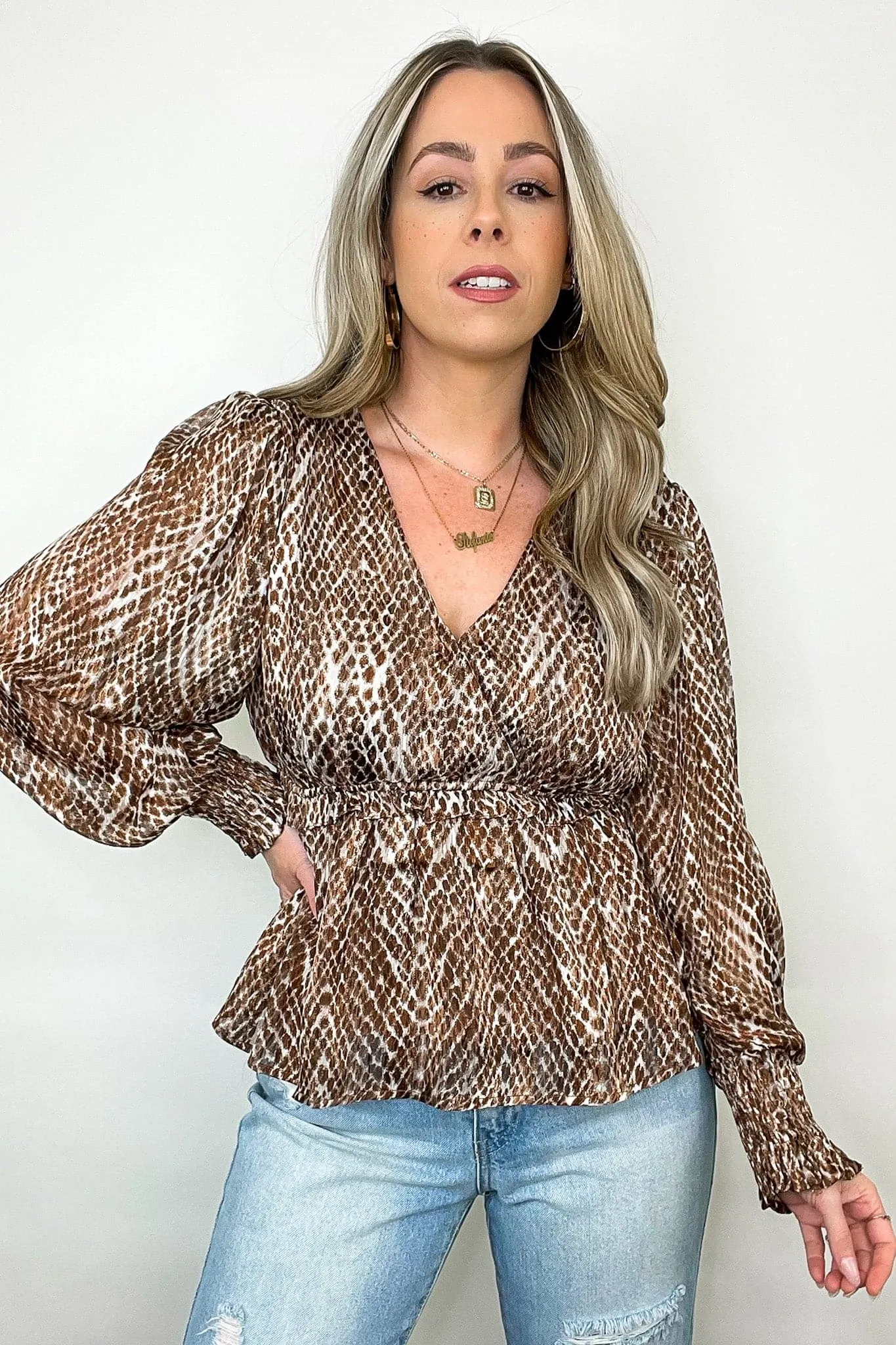 Make Some Poise Animal Print Surplice Top - FINAL SALE sold by Madison + Mallory product image thumbnail 2