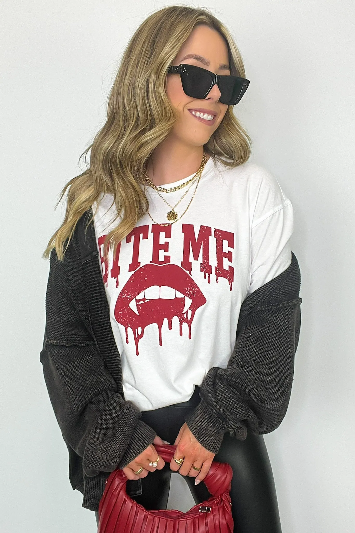 Bite Me Vintage Oversized Graphic Tee - FINAL SALE sold by Madison + Mallory product image thumbnail 3