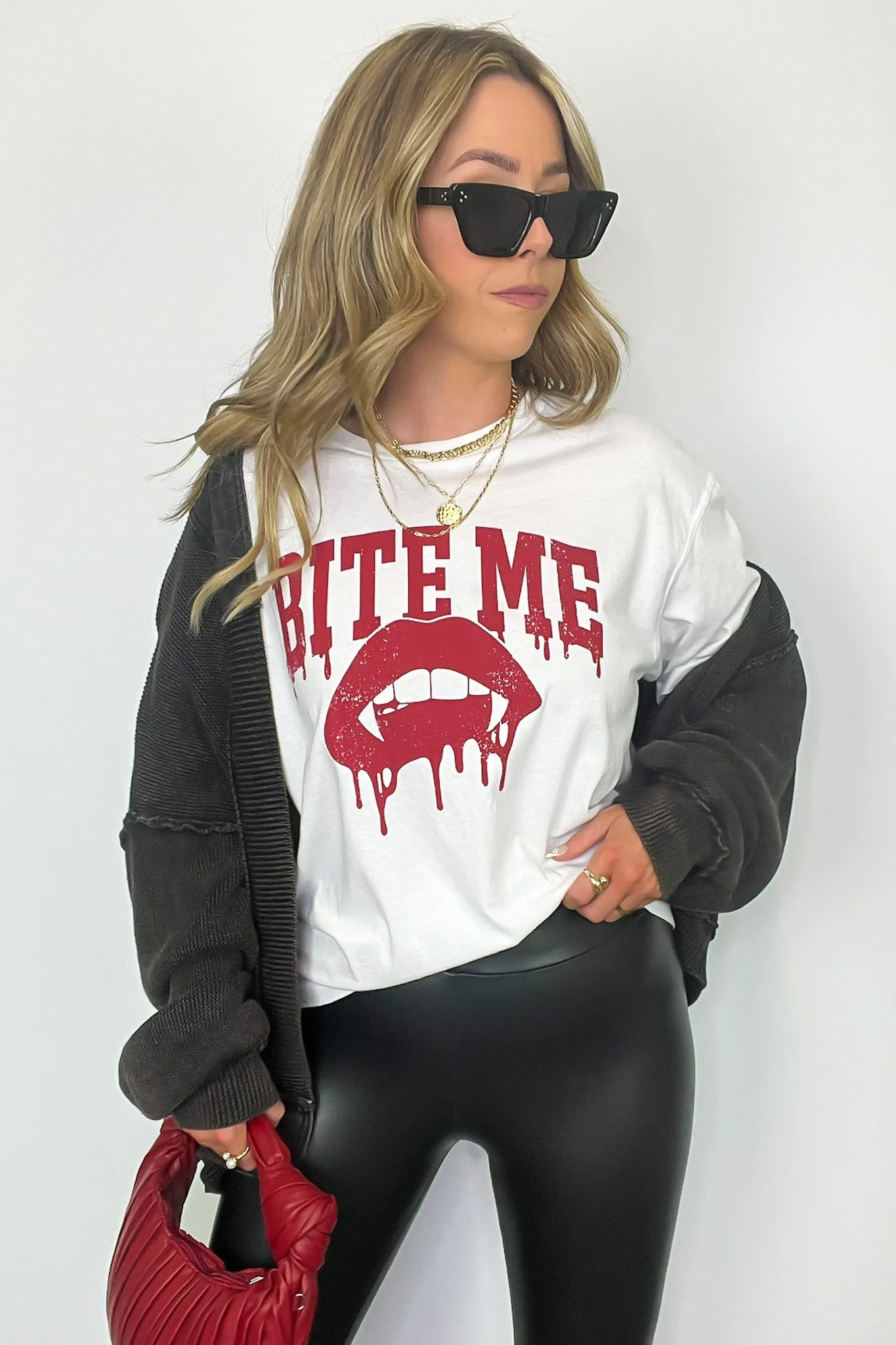 Bite Me Vintage Oversized Graphic Tee - FINAL SALE sold by Madison + Mallory product image thumbnail 5