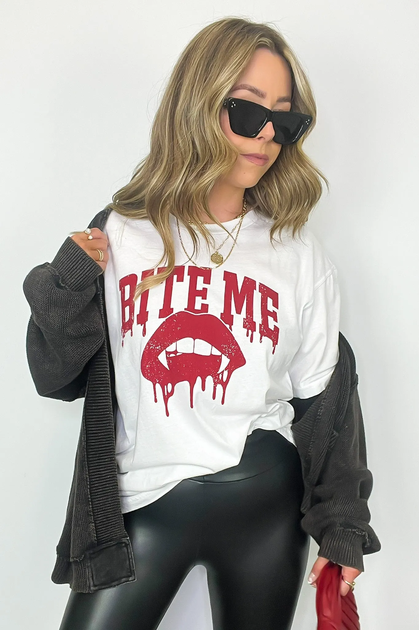 Bite Me Vintage Oversized Graphic Tee - FINAL SALE sold by Madison + Mallory