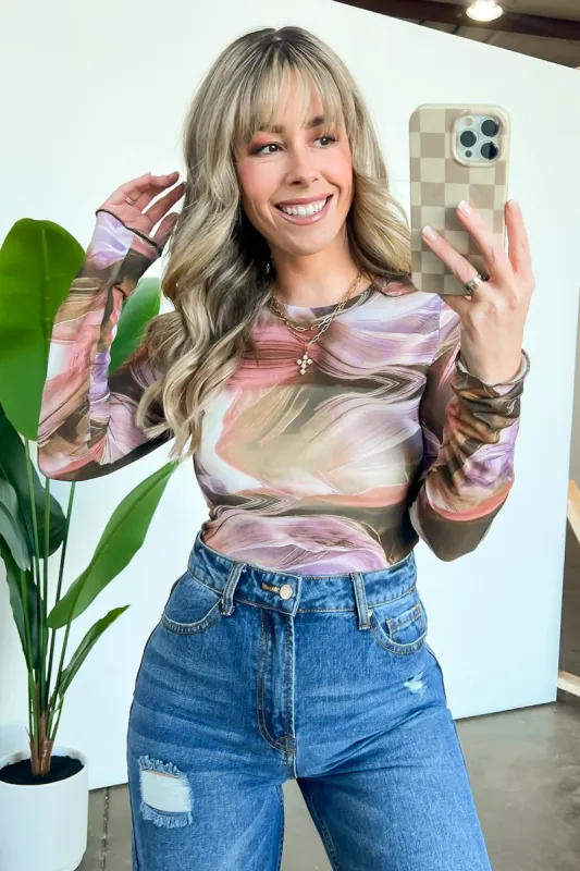 Coy Moment Abstract Mesh Top - FINAL SALE sold by Madison + Mallory