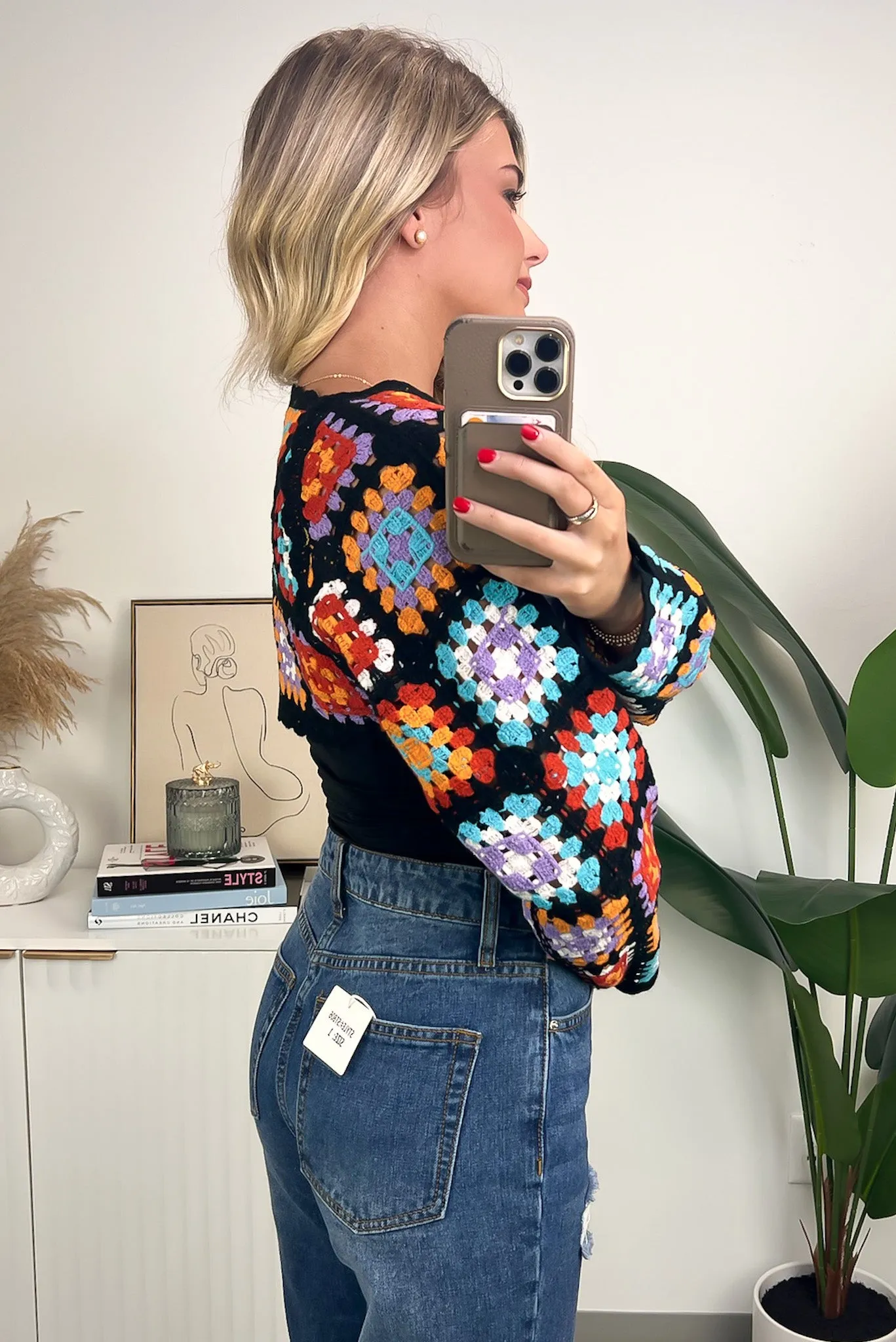 Lucinna Boho Crochet Multi Color Shrug sold by Madison + Mallory product image thumbnail 4